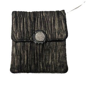 Grace Ann Agostino Vtg 1980s Purse Crossbody Bag Metallic Fabric Square Designer